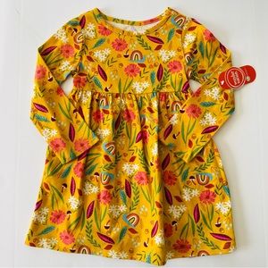 Wonder Nation | Long Sleeve A-line Floral Fall Acorn Rainbow Dress NWT 3T